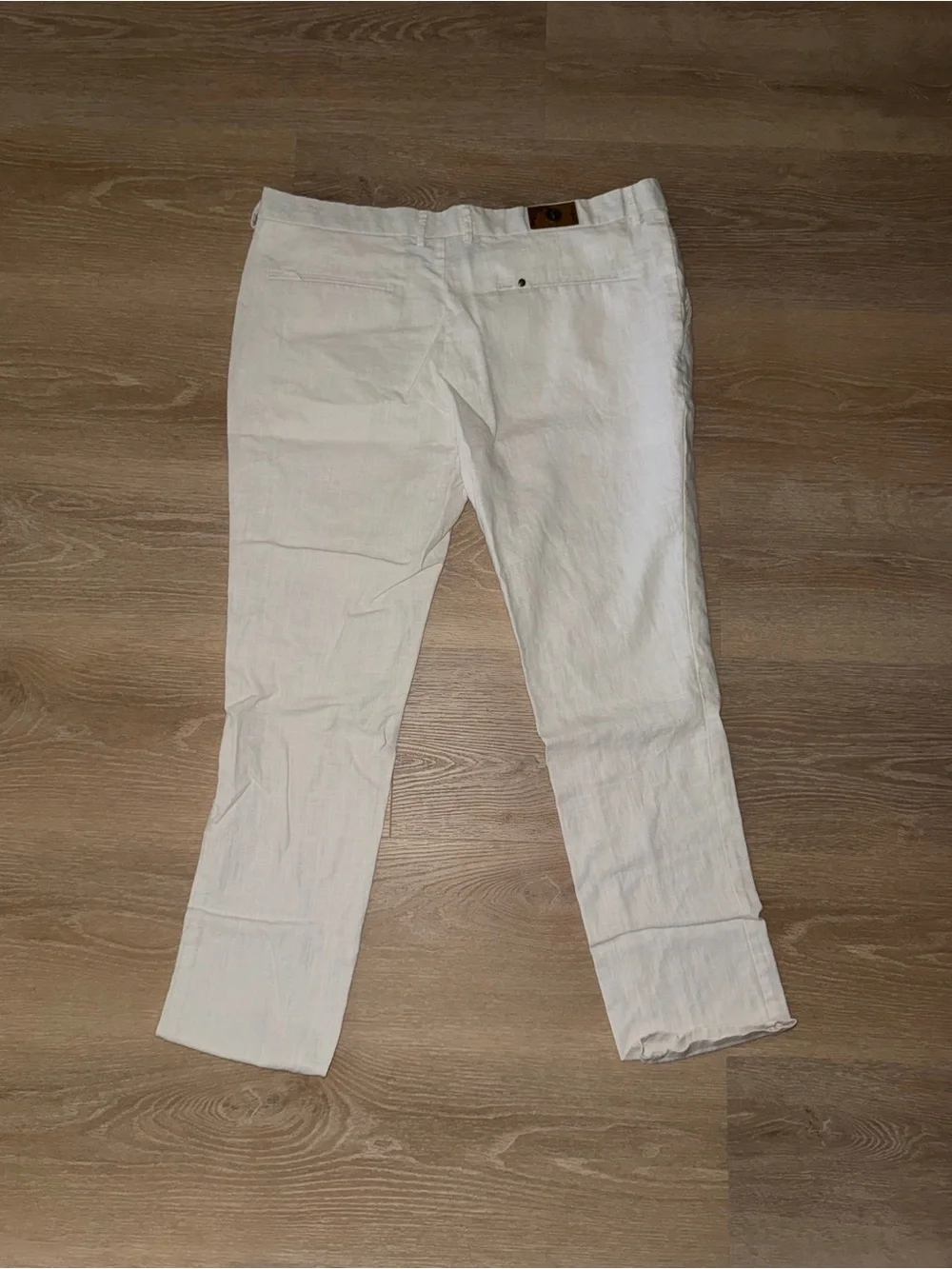 Lanzzino White Linen Pants Size 40